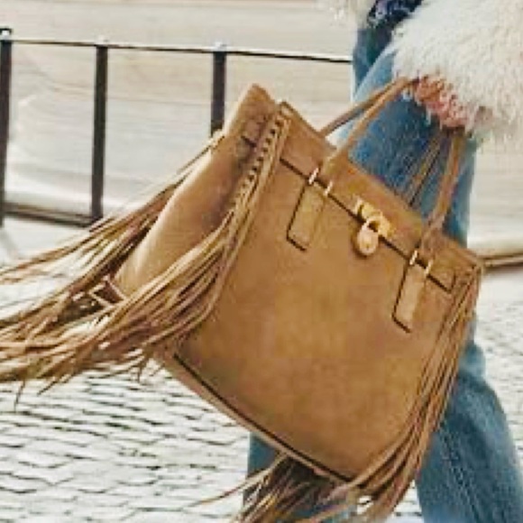Michael Kors Handbags - MICHAEL KORS NEW with tags  Suede Fringe Tote in Tan